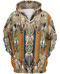 Unisex 3D Printed Hoodies,Unisex Hoodied Zip Sweatshirt American Indian Nation Print Casual Warmer Long Sleeve Drawstring Pocket Jacket Gift For Student Couple Men Women,Xl