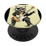 Guitare à bascule Chat pour guitare électrique Amoureux des animaux PopSockets PopGrip Adhésif