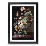 Big Box Art Willem Van Aelst Still Life Flowers 2 Framed Wall Art Picture Print Ready to Hang, Black A2 (62 x 45 cm)