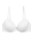 Marks & Spencer Women's Lace Trim Under Wired Padded Plunge Bra, Opaque, White, 34C