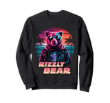 Rizzly Bear Synthwave Retrowave Aesthetic 80s Vibes Sweatshirt