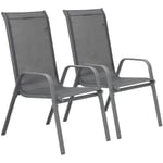 Fauteuil jardin en Textilène "Cordoba" - Phoenix - Gris foncé/Argenté - Lot de 2