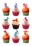 22 STAND UP Cute Dragons Edible Wafer Paper Cake Toppers Decorations