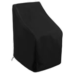 Housse de Protection pour Chaise de Jardin Empilables Imperméable avec Cordon Intégré 420D Oxford Noir 65 x 65 x 80/120 cm