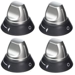 CANNON Genuine Oven Cooker Hob Flame Control Switch Knob x 4 (Silver)