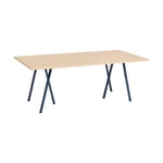 HAY Loop Stand incl. support ruokapöytä 92,5x200 cm Deep blue-clear lacq. oak