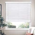 CHICOLOGY Faux Wood Blinds, Window Blinds, Wood Blinds, Window Shades, Window Treatments, Blinds & Shades, Window Shades For Home, Wooden Blinds, 27"W X 60"H, Basic White