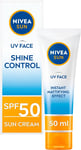 NIVEA Sun UV Face Shine Control SPF 50 Cream (50ml), Sun Cream Protects Against