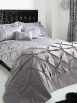 Very Home Boston Jacquard Duvet Cover Set - Silver - Super King