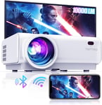 Vidéoprojecteur WiFi Bluetooth,10000 Lumens Mini Projecteur Full HD Supporte1080P Rétroprojecteur Home Cinéma avec Fonction de ZoomX/Y,Compatible avec iOS/PS5/Android/TV Stick/HDMI AV USB