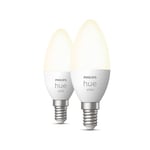 Philips Hvide Hue Pærer Kerte - E14 Pærer - 2-pak