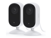 Arlo Essential Indoor 2K - Nettverksovervåkingskamera - innendørs - farge (Dag og natt) - 4 MP - 2560 x 1440 - lyd - trådløs - Wi-Fi - med Arlo Secure Plan (Trial) (en pakke 2)