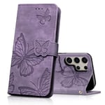 CXTcase Coque pour Samsung Galaxy S24 Ultra, Housse en Cuir PU Etui à Rabat,Magnétique Pochette Portefeuille Étui de Protection pour Samsung Galaxy S24 Ultra, Viola