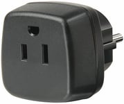 Travel adapter, US/jap to EU, earthed, black