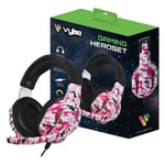 Gaming Headset Camo Design with AUX-in Support, Diva Pink, 23.50 cm