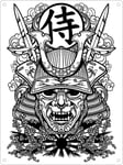 Unorthodox Collective Edo Warrior Mask Mini Tin Sign