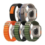 5-pack band för Watch Ultra Band 49mm 45mm 44mm 42mm, Trail Loop Nylon Sport Band för serie s