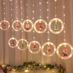 Jul LED älg snögubbe gammal man ring jul gardin ljus varmvit USB fjärrkontroll 3m*0.5m