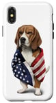 Coque pour iPhone X/XS Beagle Dog Patriot Wrap dans le drapeau des USA American Spirit