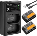 K&F Concept NP-FZ100 Battery and Charger for Sony NPFZ100, 2 Pack 