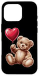 Coque pour iPhone 16 Pro Ours en peluche coeur amour joyeux Saint-Valentin