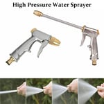 High Pressure Water Spray Gun Brass Nozzle Garden Hose Pipe Lawn Car Wash Uk