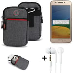 Holster + earphones for Motorola Moto G5 Dual-SIM Belt Pouch