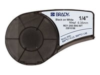 Brady B-595 - Vinyl - Matt - Permanent Akryl-Adhesiv - Svart På Hvitt - Rull (0,635 Cm X 6,4 M) 1 Rull(Er) Merkelapper - For Brady Bmp21, Bmp21-Lab, Bmp21-Plus  Id Pal  Labpal