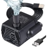 Nedsänkbar vattenpump, akvariepump justerbar 200L/H 3W ultratyst Catit USB-pump för damm fisk tank fontän fisk T