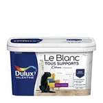 Dulux Valentine Le Blanc Tous Supports Crème de Peinture - Peinture Intérieure Murs, Plafonds, Boiseries et Radiateurs - Velours Blanc 2,5 L