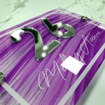 3D Violet House Signs Wall Door Numbers Street Names Plaques Mirror Chrome