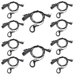 HYS G-Shape 2 Pin Two Way Radio Headset Inline PTT Microphone Radio Earpiece for Baofeng UV-5R UV-82 BF-F8HP Kenwood Wouxun Talkie Walkie (10 Pack)