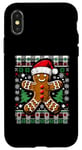 iPhone X/XS Checkered Gingerbread Man Distressed Ugly Christmas Pajamas Case