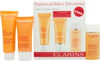 Clarins Daily Energizer Gift Set 50ml Cleansing Gel + 30ml Wake-Up Booster + 30ml Cream