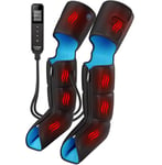 FIT KING Appareil de Massage des Jambes avec Chaleur Bottes Pressothérapie Massage Pieds Circulation Sanguine 3 Intensités 3 Modes Agréable pour Soulager les Jambes Lourdes