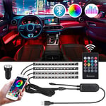 Bawoo Lampe Voiture Interieur USB Rubans LED Lampe Décoration Multicolore Allume Cigare Éclairage Intérieur de Voiture Néon Bande Lumineuse de Musique pour TV Auto Voiture (Version APP)