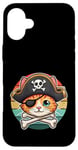 Coque pour iPhone 16 Plus Adorable chat avec chapeau de pirate pour enfant