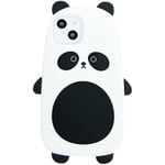 Apple iPhone 13 Supertjock mjukt silikon Panda-fodral tecknad film Baby Animal Svart och vit färgväg Söt Rolig Söt Kawaii