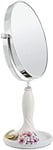 HGXC Miroir de Maquillage Miroir de Salle de Bain, avec grossissement 3X, Salon de beauté Portable Princess Vanity Mirror, Sculpture en résine