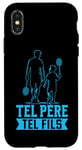 Coque pour iPhone X/XS Tel père tel fils accessoire badminton raquette humour