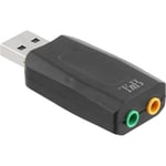 Denna adapter låter dig ansluta högtalare eller hörlurar och en mikrofon till USB 2.0-porten på en dator. Tack vare det...