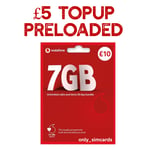 £5 Loaded Vodafone Sim Card - New and Sealed Pay As You Go PAYG Official SIM