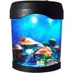 Mini Aquarium usb led Lampe Méduse, Veilleuse Ocean LED,Aquarium led d'éclairage,Cadeaux Créatifs pour Enfant et Adulte, Lampe d'Ambiance pour Cadeau