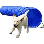 dobar® 50809 Tunnel d'agilité pour Chien Taille L Tunnel pour l'entraînement de 3 m avec Tunnel en Plastique Bleu Diamètre 50 cm Longueur 300 cm