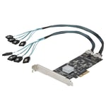 StarTech 8 Port SATA PCIe Card  PCI Express 6Gbps SATA Expansion Card with 4 Host Controllers  SATA PCIe Controller Card  PCI-e x4 Gen 2 to SATA III