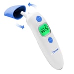 Thermomètre Frontal et Auriculaire, Berrcom Thermomètre Médical pour Enfants et Adultes, Thermomètre Infrarouge sans Contact avec Alerte Fièvre, Mesures Rapides et Précises, interrupteur °C/°F