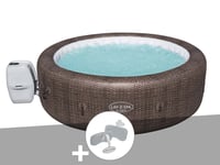 Kit spa gonflable Bestway Lay-Z-Spa St Moritz rond Airjet 5/7 places + 2 appuie-t?tes