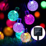 Solar Garden String Lights 50 LED Utomhus Crystal Ball String Lights Fairy Lights Vattentät 24Ft dekorativ belysning för trädgård, uteplats, gård,