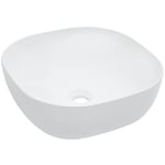 Helloshop26 - Lavabo lave-mains vasque à poser monter salle de bain intérieur salle d'eau cabine de toilette maison 42,5 x 42,5 cm céramique blanc