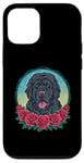 Coque pour iPhone 12/12 Pro Chien de Terre-Neuve avec des roses